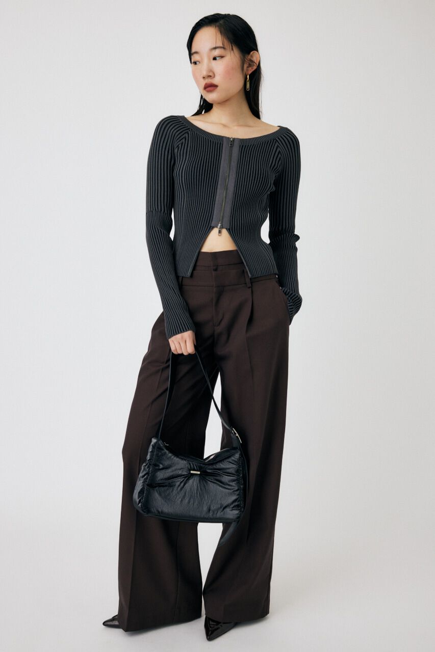 MOUSSY「ZIP UP RIB トップス」|ニット・セーター|