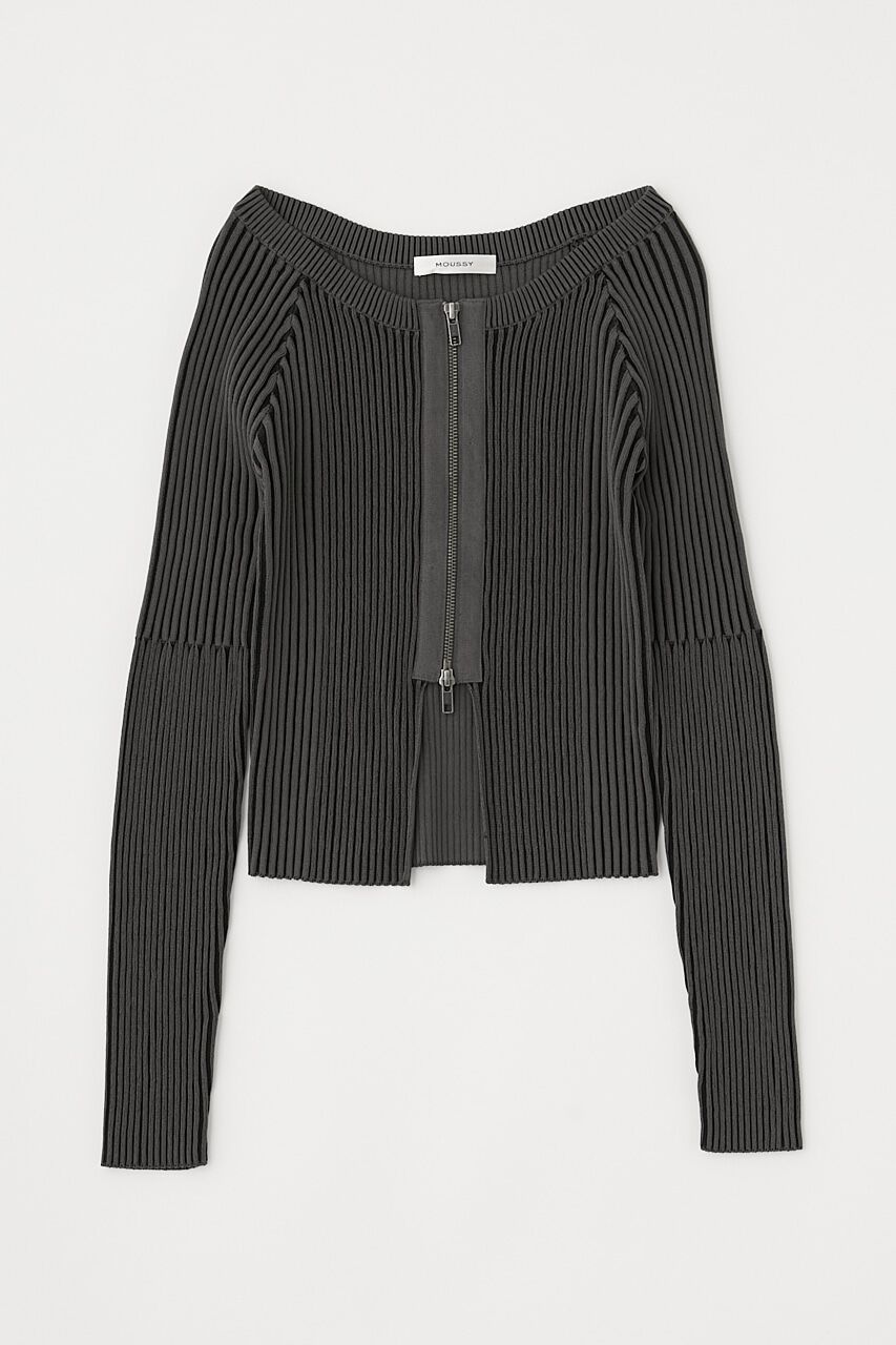 MOUSSY「ZIP UP RIB トップス」|ニット・セーター|