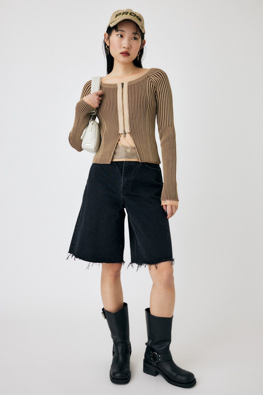 MOUSSY「ZIP UP RIB トップス」|ニット・セーター|