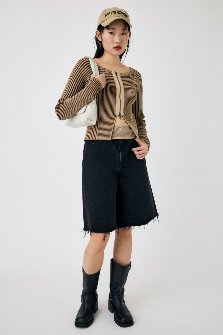 MOUSSY「ZIP UP RIB トップス」|ニット・セーター|
