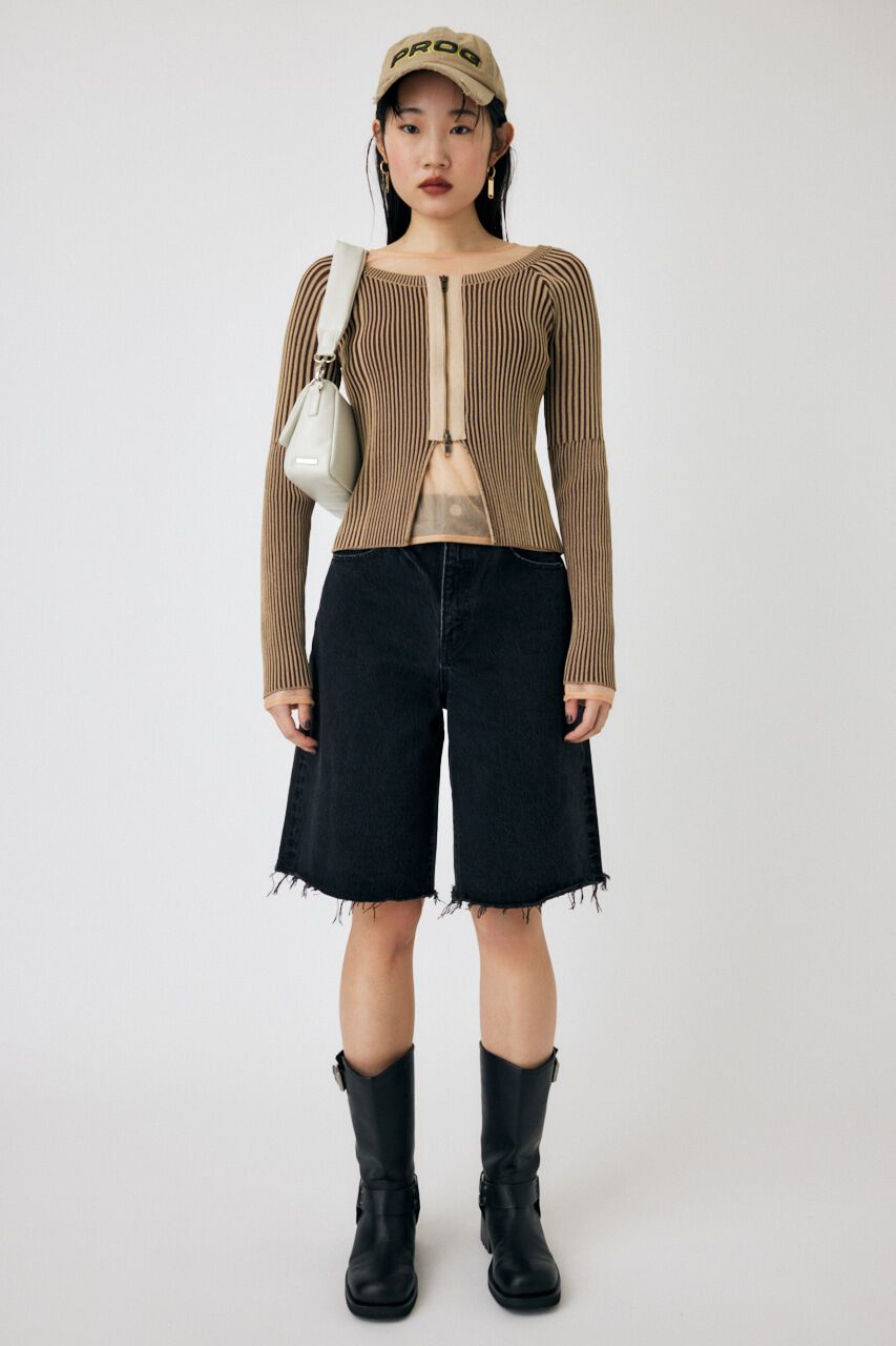 MOUSSY「ZIP UP RIB トップス」|ニット・セーター|