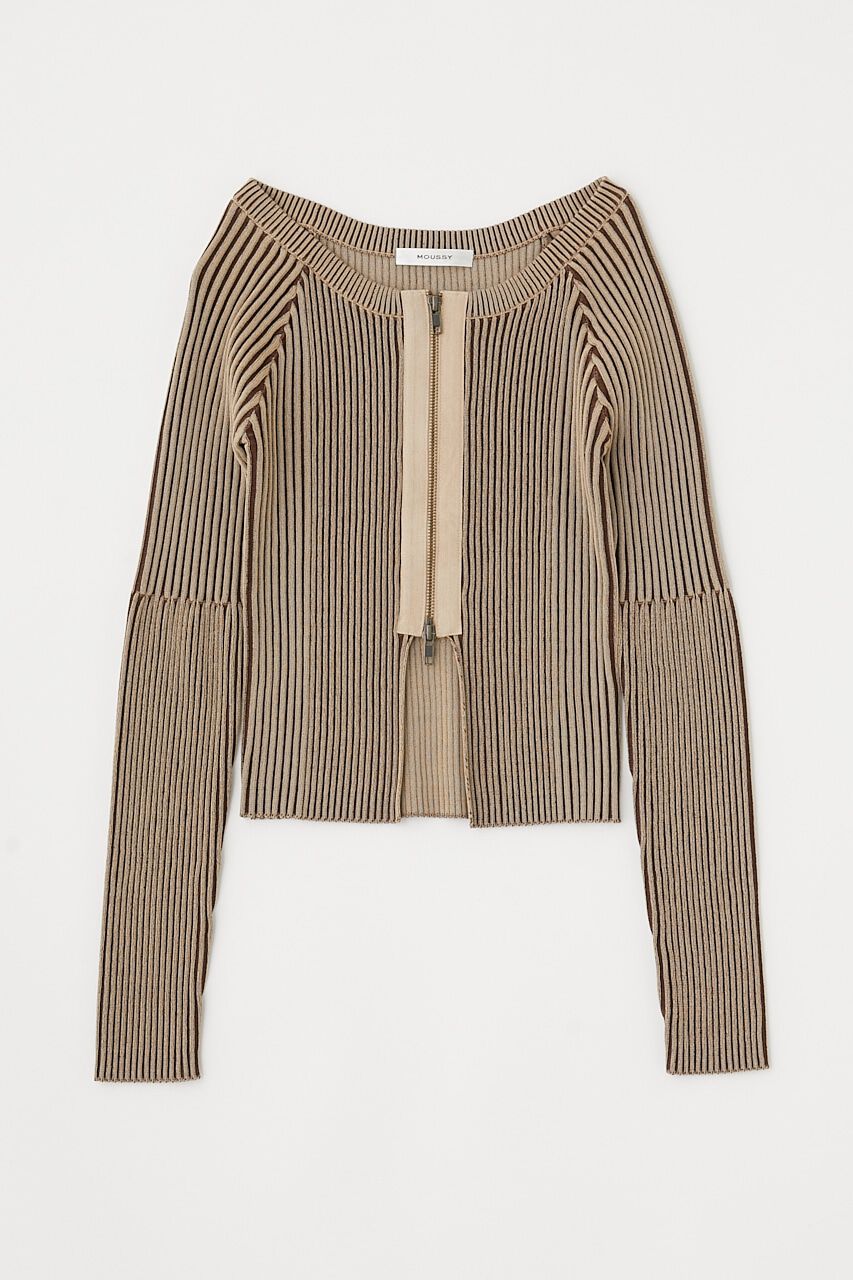 MOUSSY「ZIP UP RIB トップス」|ニット・セーター|