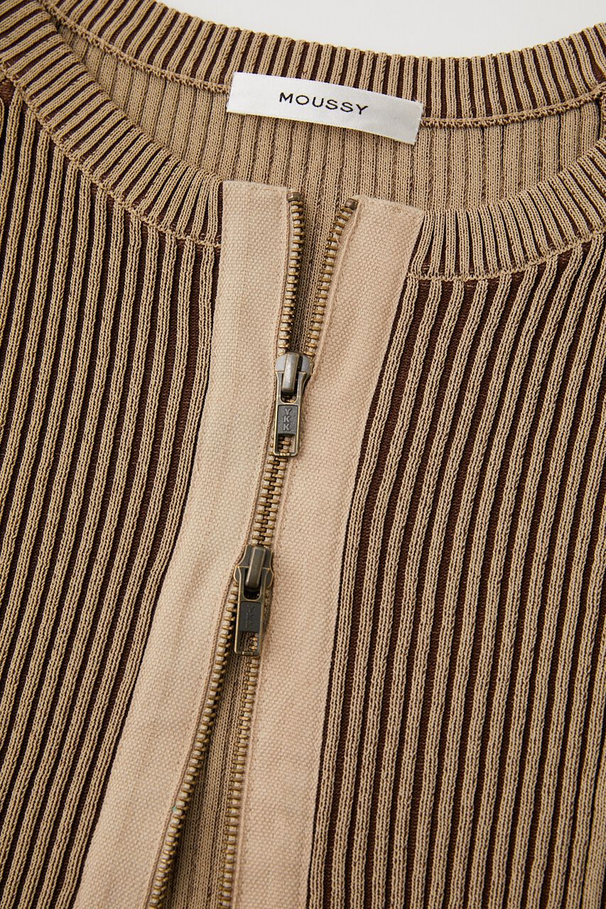 MOUSSY「ZIP UP RIB トップス」|ニット・セーター|