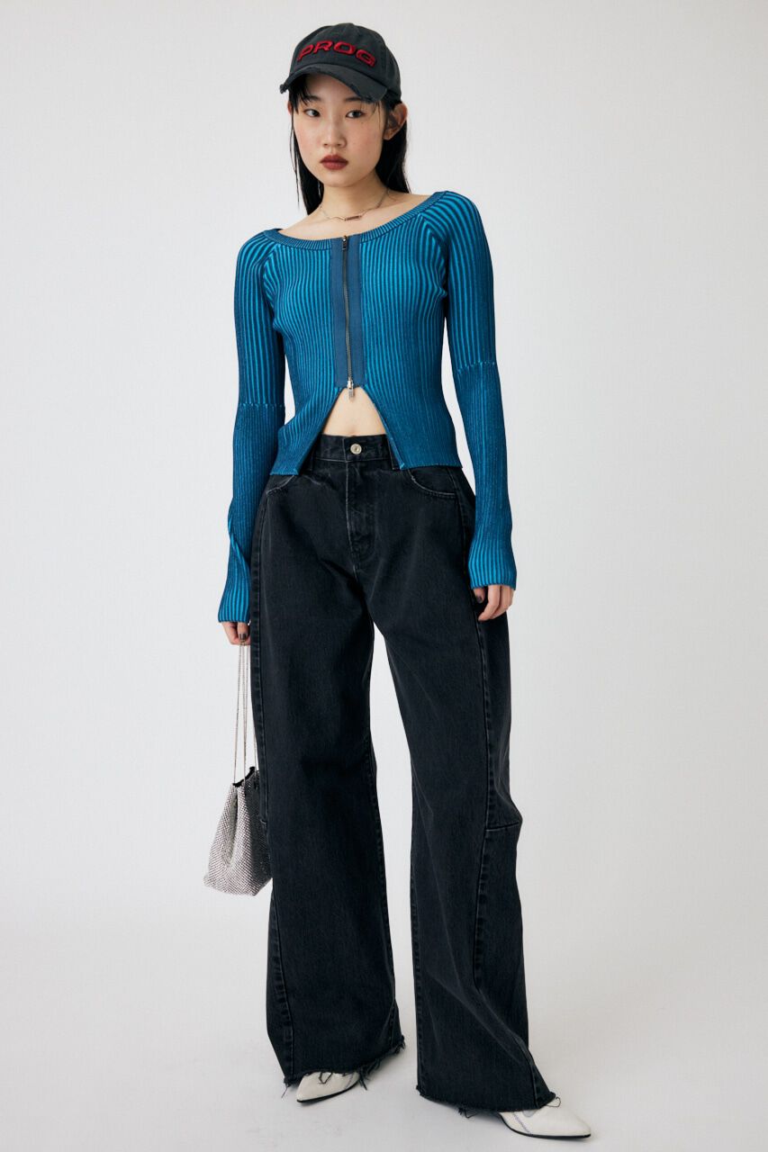 MOUSSY「ZIP UP RIB トップス」|ニット・セーター|