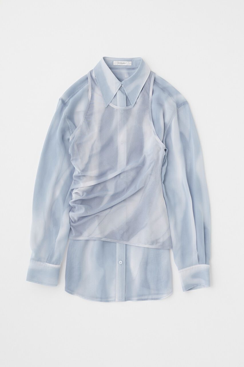 MOUSSY「LAYERED SHEER シャツ」|シャツ・ブラウス|GRY