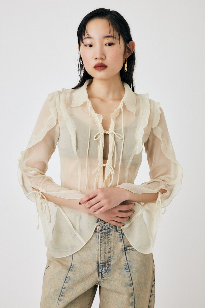 MOUSSY「CHIFFON MELLOW ブラウス」|シャツ・ブラウス|