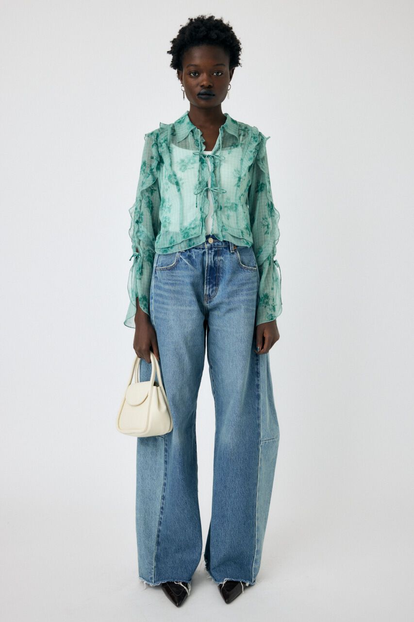 MOUSSY「CHIFFON MELLOW ブラウス」|シャツ・ブラウス|柄GRN5