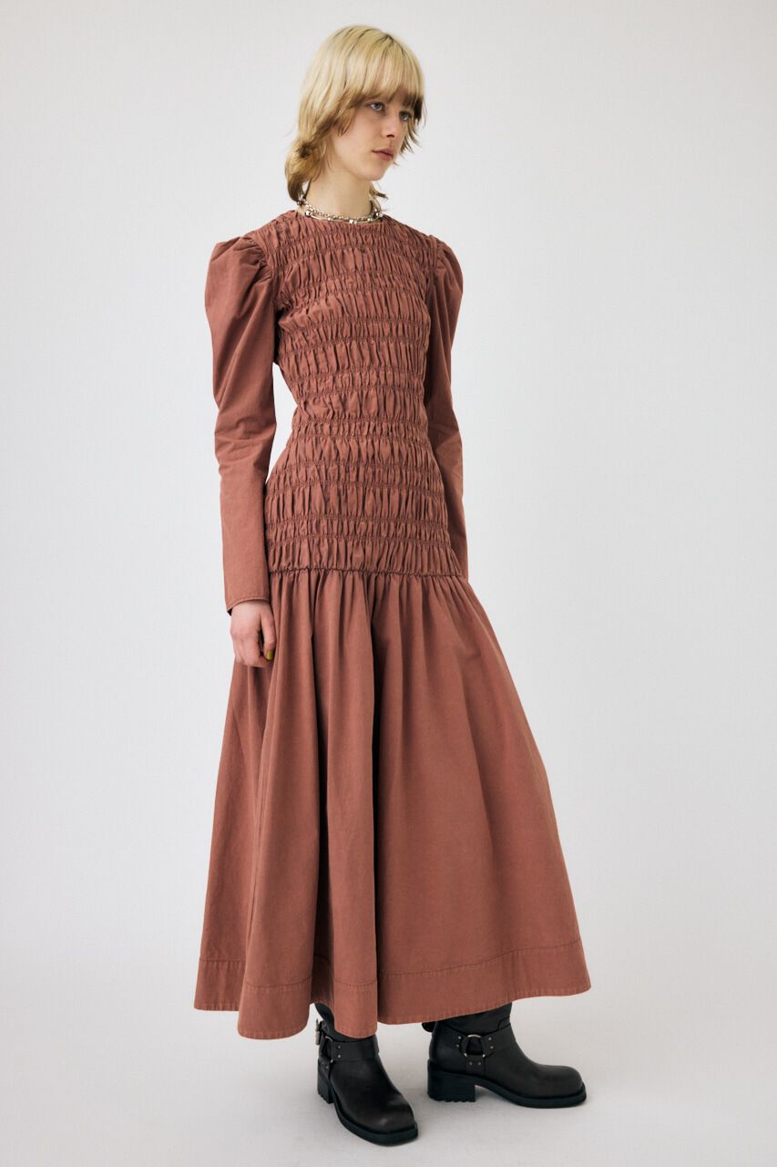 MOUSSY「SHIRRING GATHER ドレス」|ワンピース|