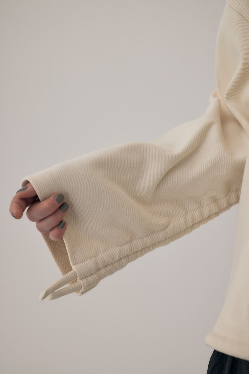 MOUSSY「ｵｰｶﾞﾆｯｸｺｯﾄﾝ使用の厚手ｶｯﾄｿｰ裾と袖を紐でｷﾞｬｻﾞｰ 」|Tシャツ・カットソー|