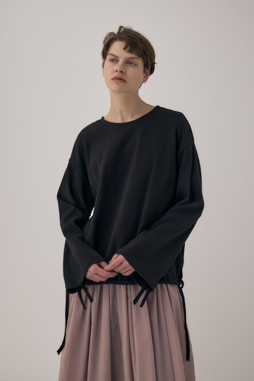 MOUSSY「ｵｰｶﾞﾆｯｸｺｯﾄﾝ使用の厚手ｶｯﾄｿｰ裾と袖を紐でｷﾞｬｻﾞｰ 」|Tシャツ・カットソー|