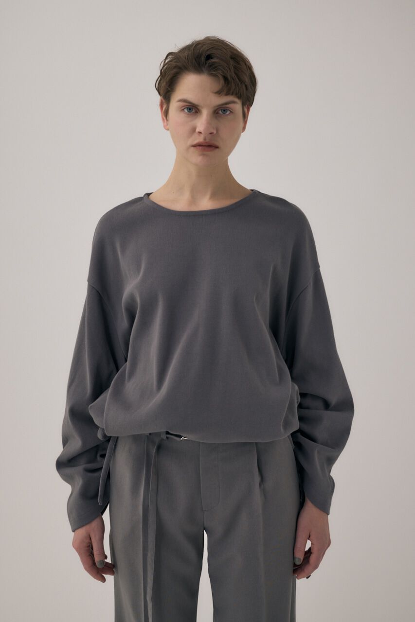 MOUSSY「ｵｰｶﾞﾆｯｸｺｯﾄﾝ使用の厚手ｶｯﾄｿｰ裾と袖を紐でｷﾞｬｻﾞｰ 」|Tシャツ・カットソー|