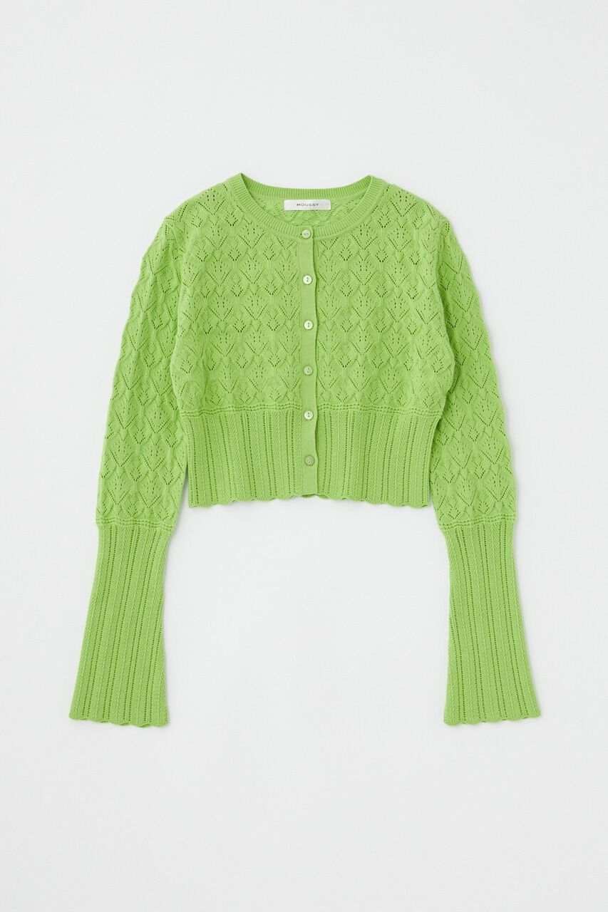 MOUSSY「CROCHET KNIT CROPPED カーディガン」|ニット・セーター|