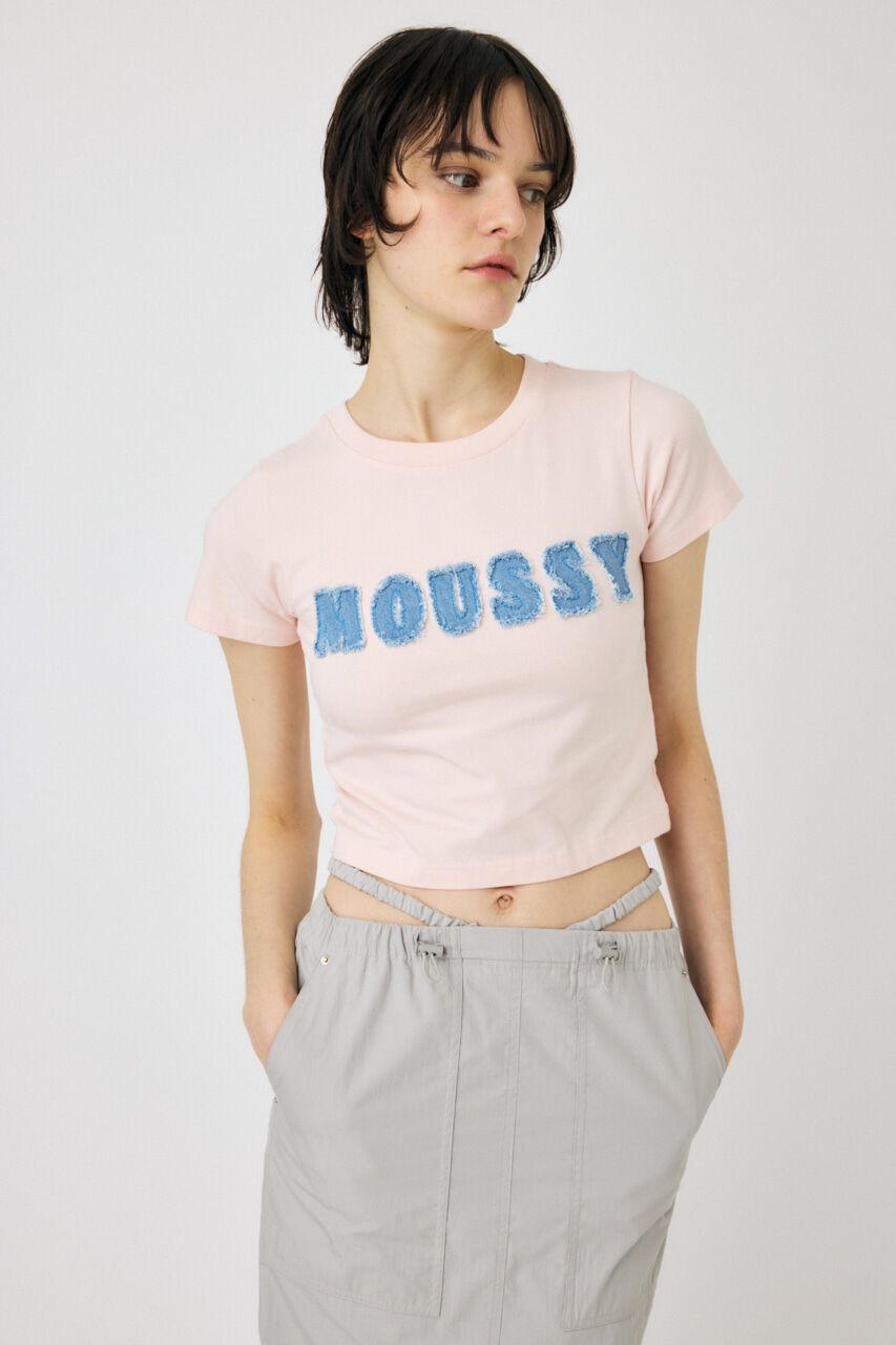 MOUSSY「PATCH DENIM MOUSSY TINY Tシャツ」|Tシャツ・カットソー|