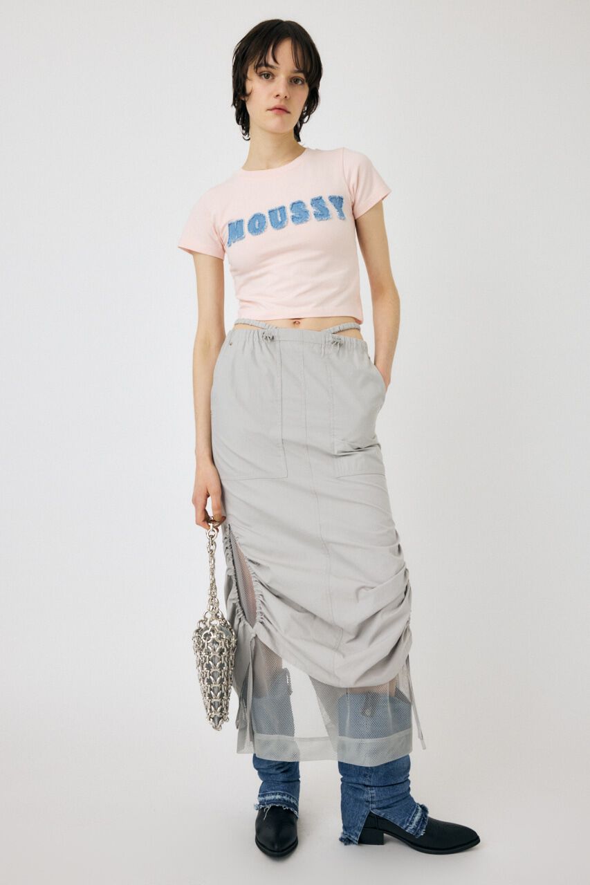 MOUSSY「PATCH DENIM MOUSSY TINY Tシャツ」|Tシャツ・カットソー|