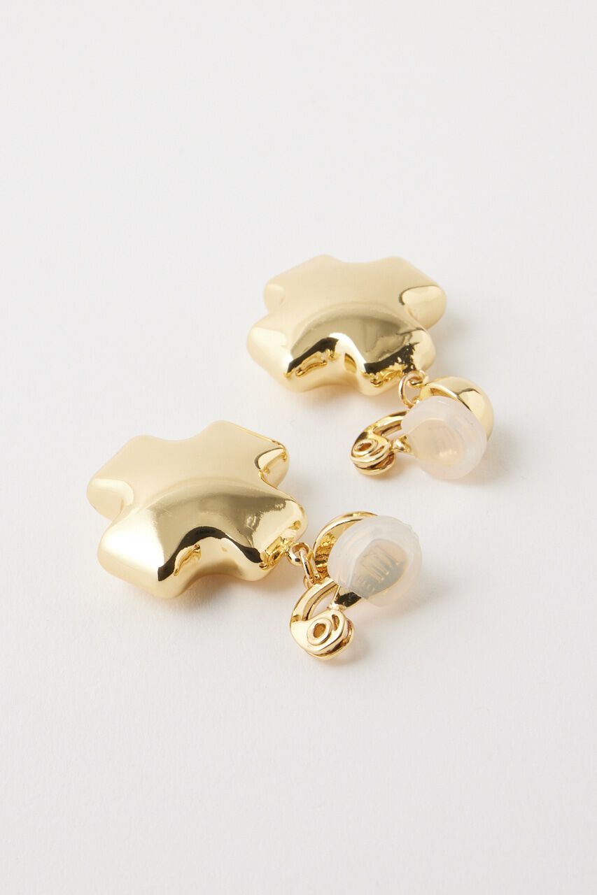 MOUSSY「PUFFED CROSS CLIP イヤリング」|ピアス|