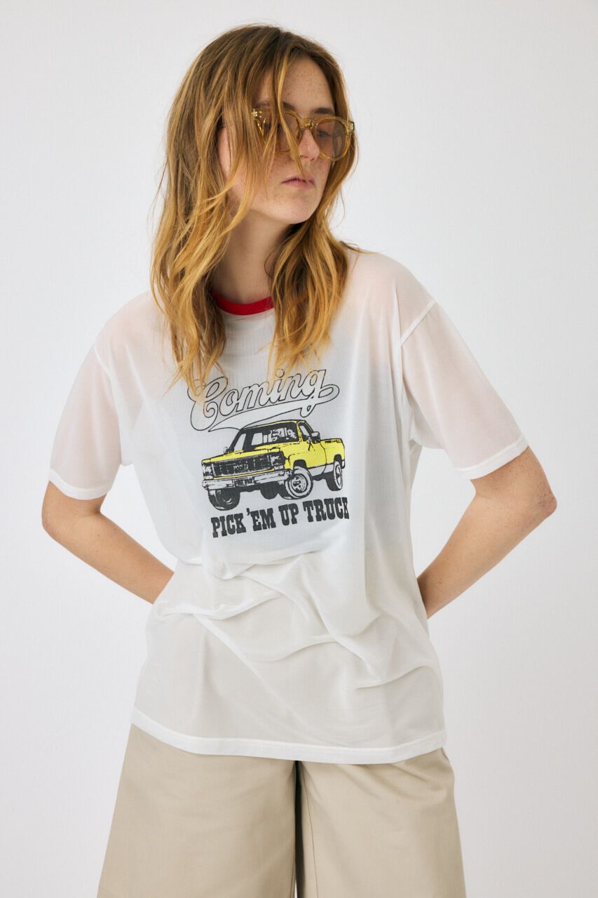 MOUSSY「AUTO SUPPLY SHEER Tシャツ」|Tシャツ・カットソー|