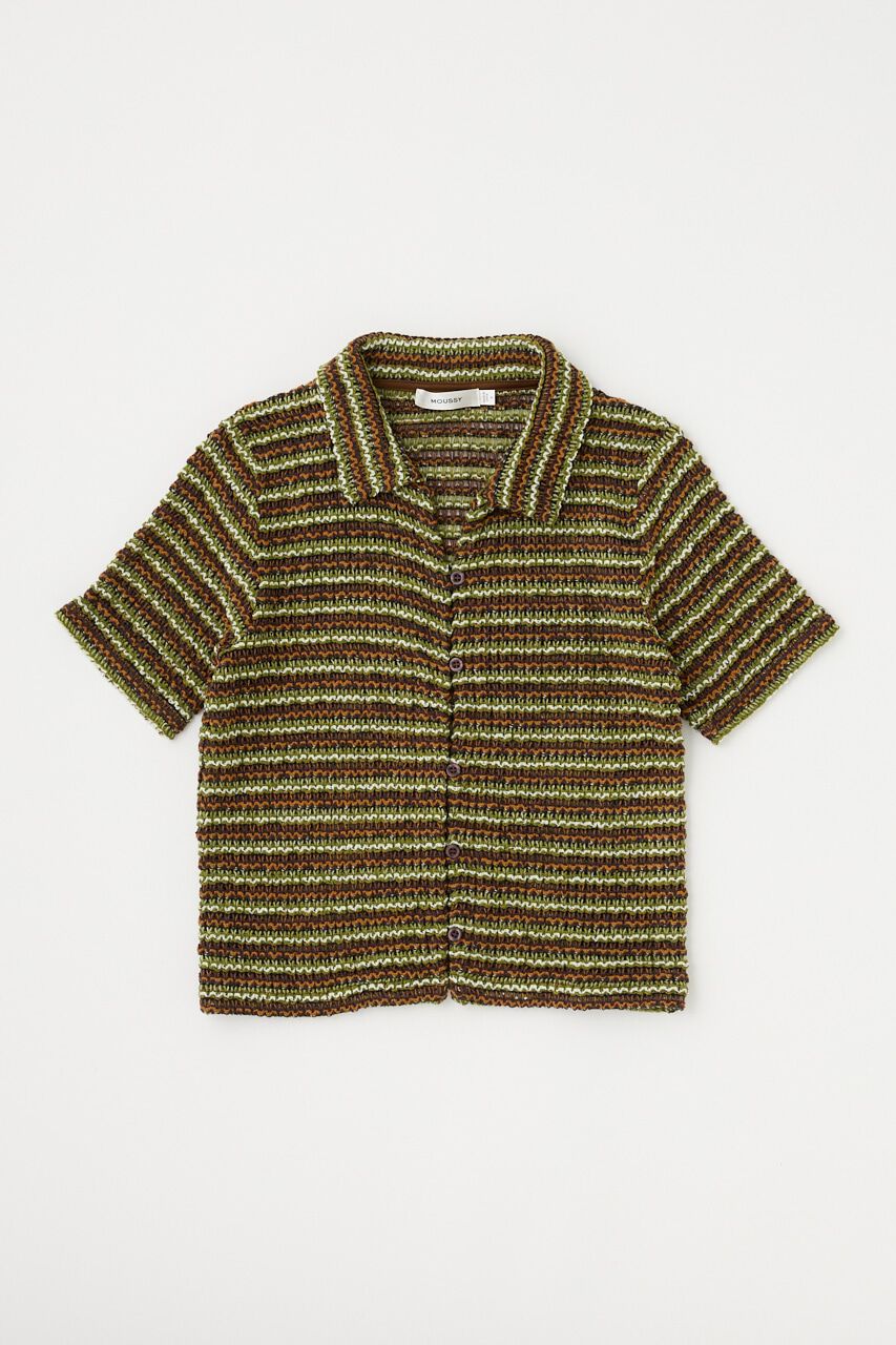 MOUSSY「MIX COLOR CROCHET シャツ」|シャツ・ブラウス|