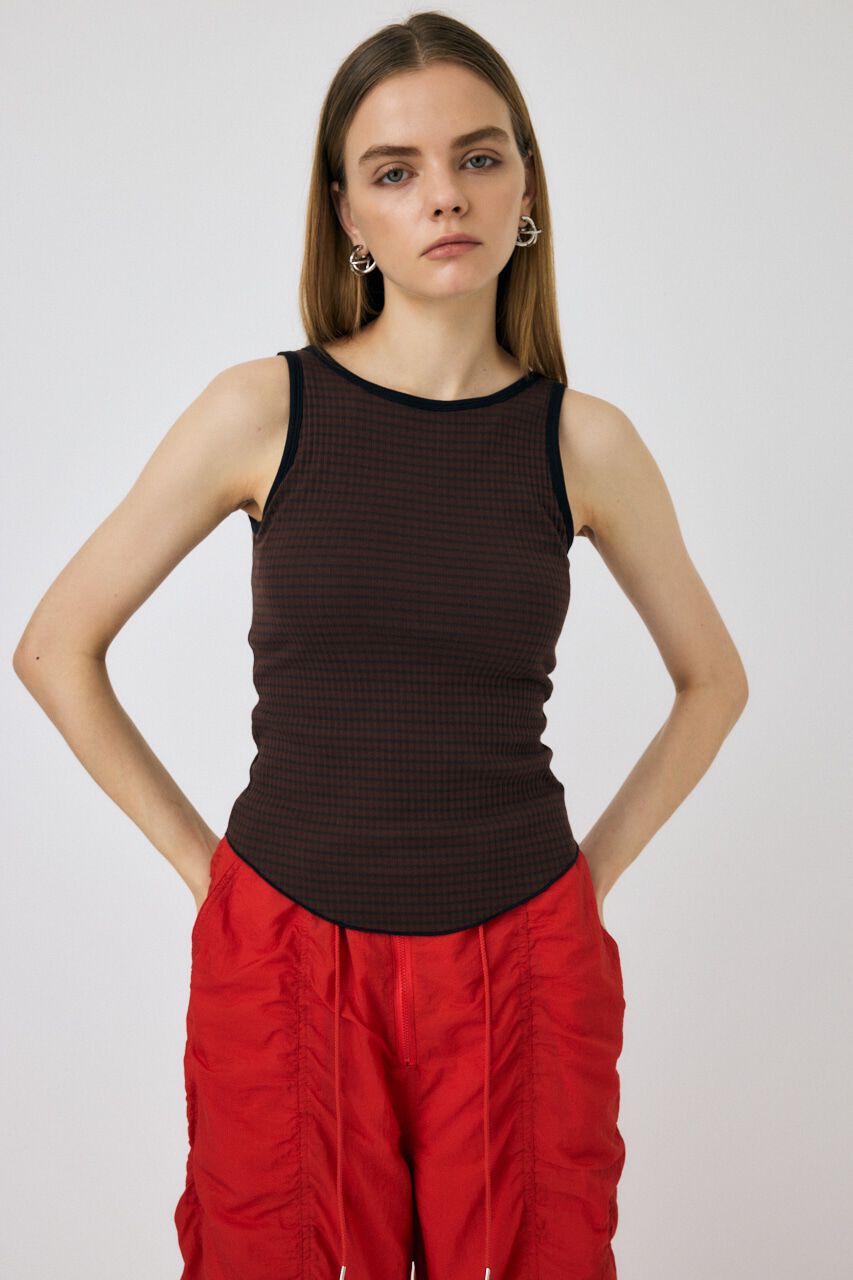 MOUSSY「CUP IN BORDER タンク」|タンクトップ|