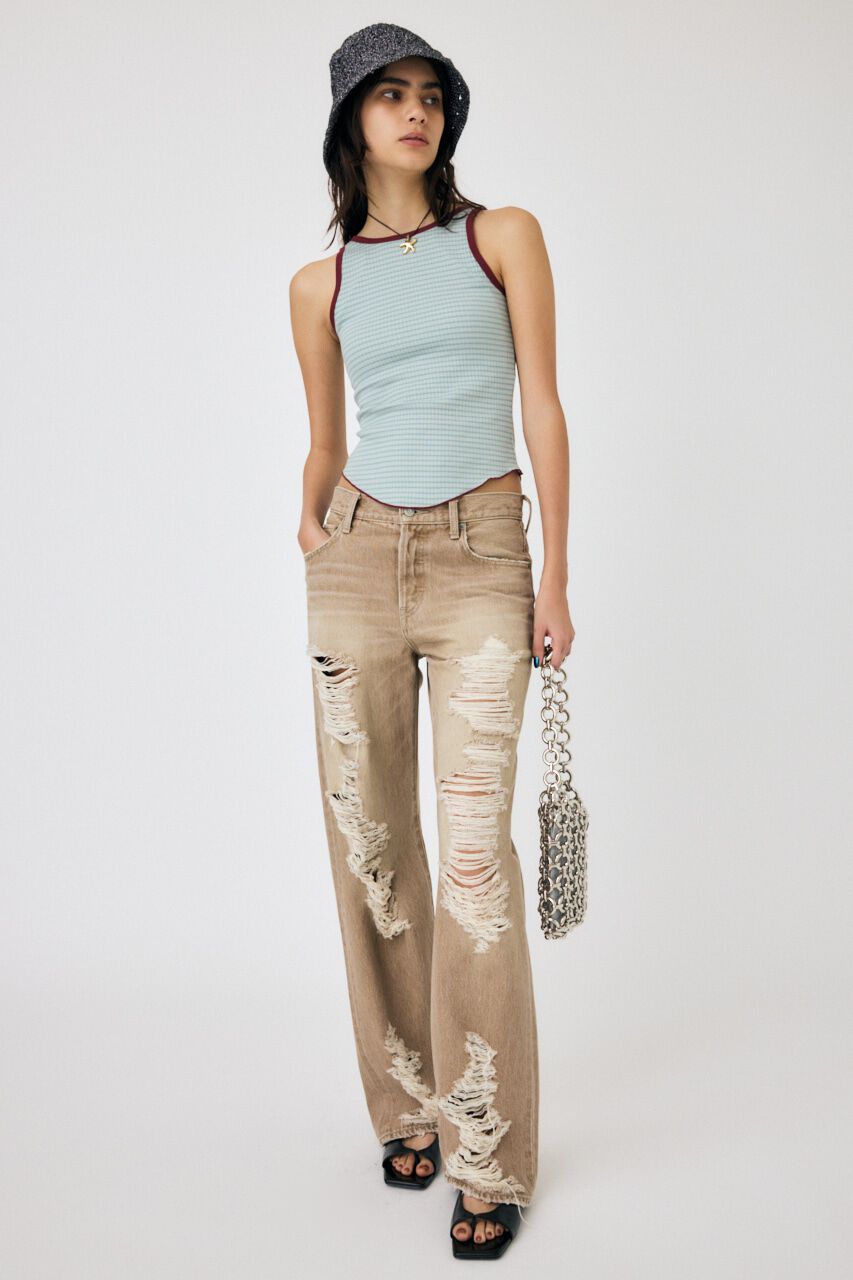 MOUSSY「CUP IN BORDER タンク」|タンクトップ|