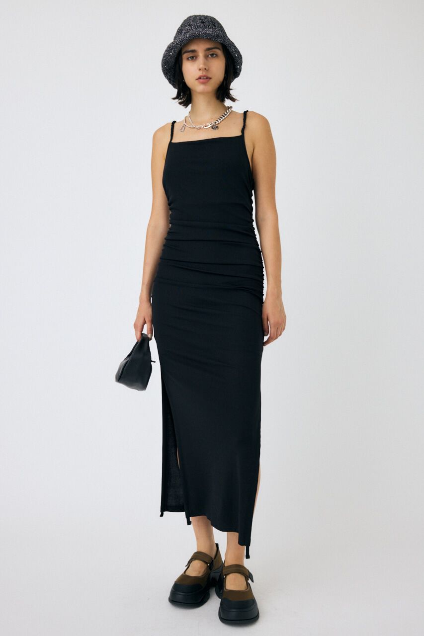 MOUSSY「DRAPE CAMI ドレス」|ワンピース|BLK
