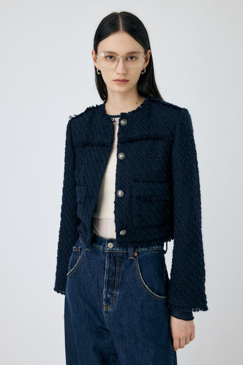 MOUSSY「COMPACT TWEED ジャケット」|その他|NVY