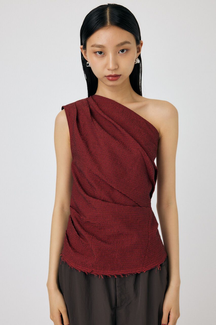 MOUSSY「PLAID ONE SHOULDER ブラウス」|その他|