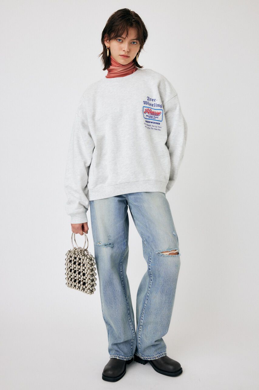 MOUSSY「HW CRASH LOOSE STRAIGHT」|デニム|