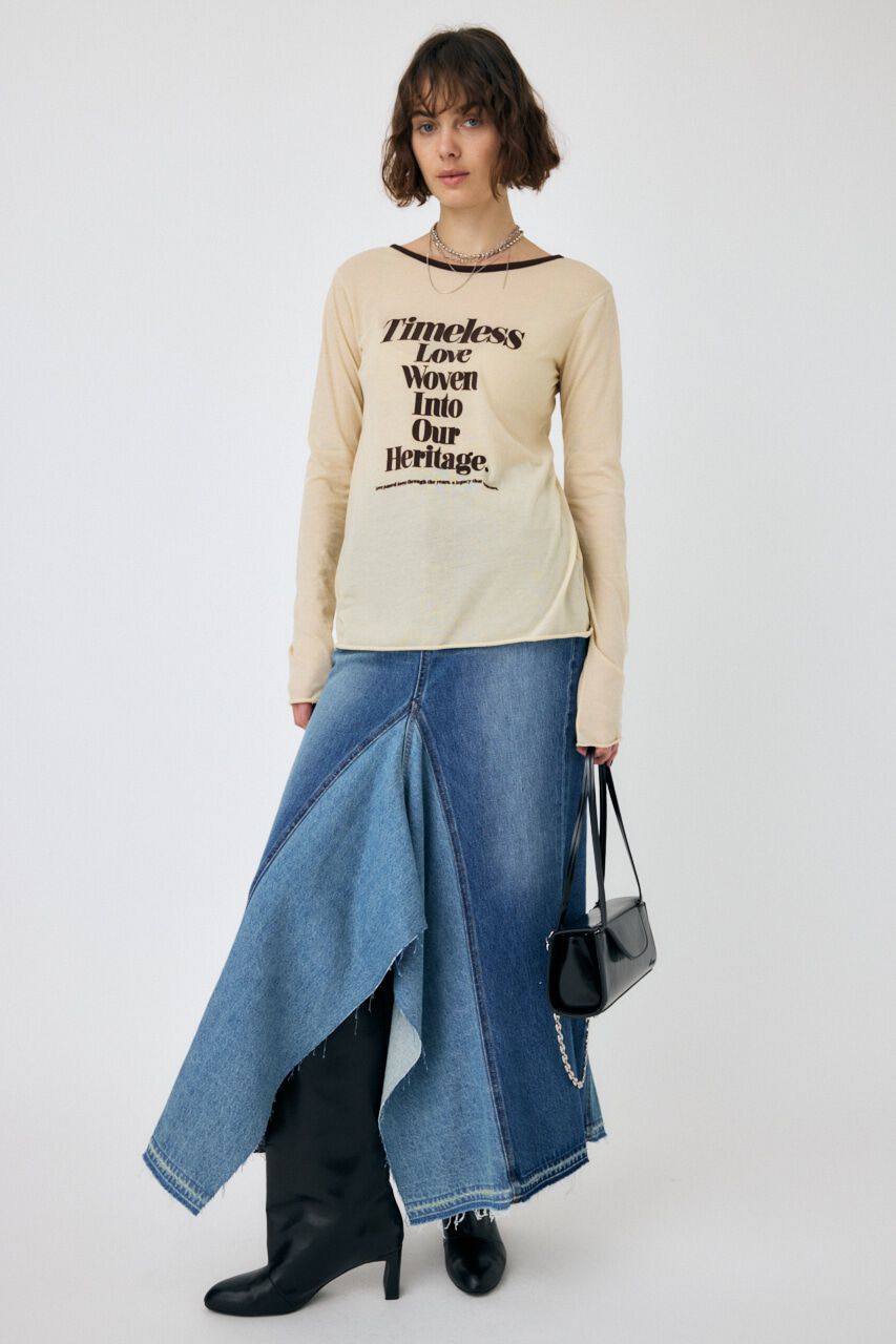 MOUSSY「SHEER LOGO ロングスリーブTシャツ」|Tシャツ・カットソー|