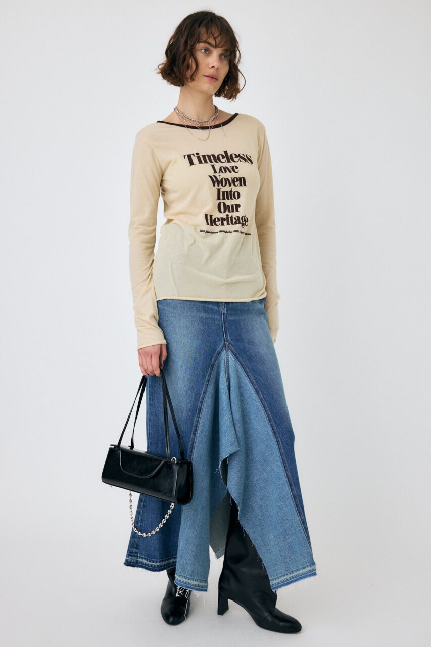MOUSSY「SHEER LOGO ロングスリーブTシャツ」|Tシャツ・カットソー|