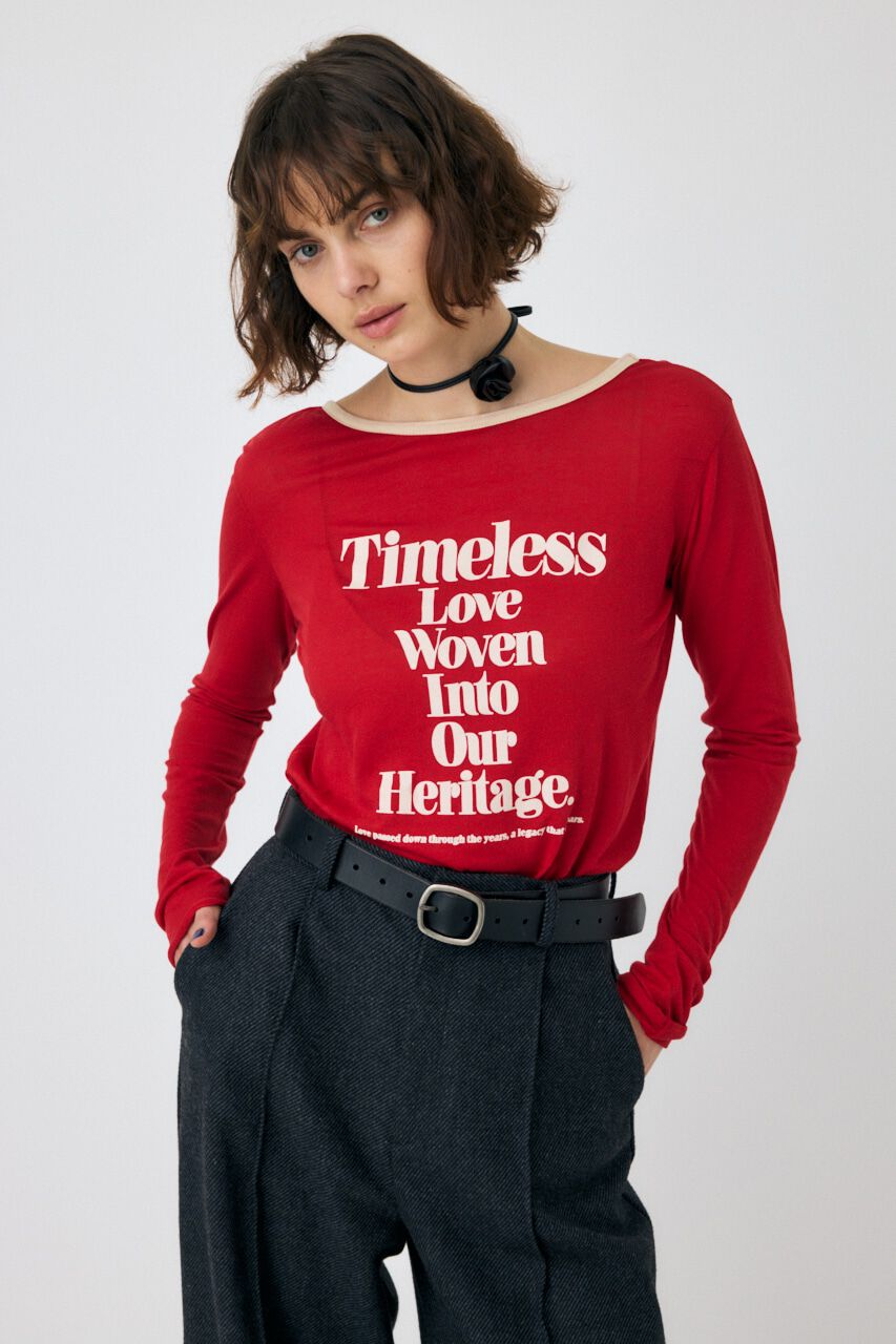 MOUSSY「SHEER LOGO ロングスリーブTシャツ」|Tシャツ・カットソー|