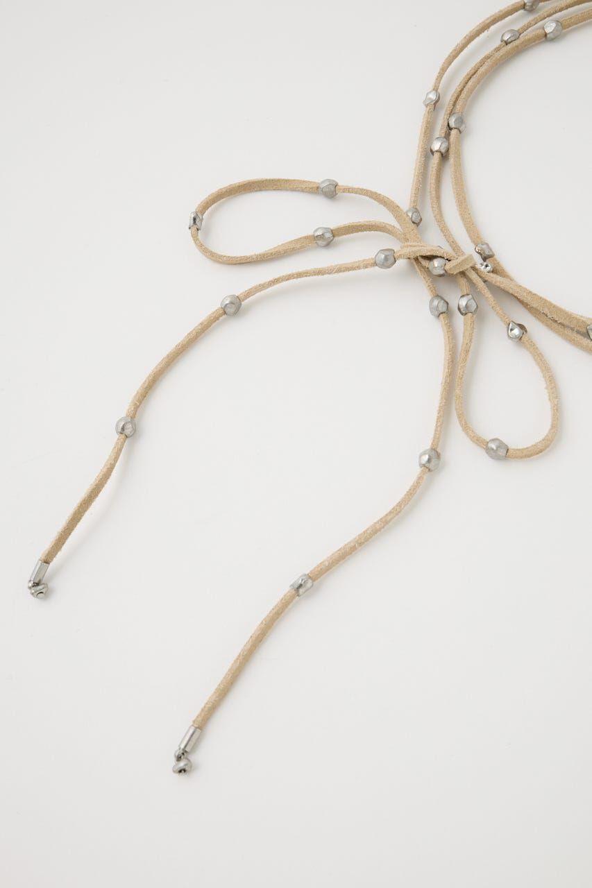 MOUSSY「BEADED F/SUEDE チョーカー」|ネックレス|