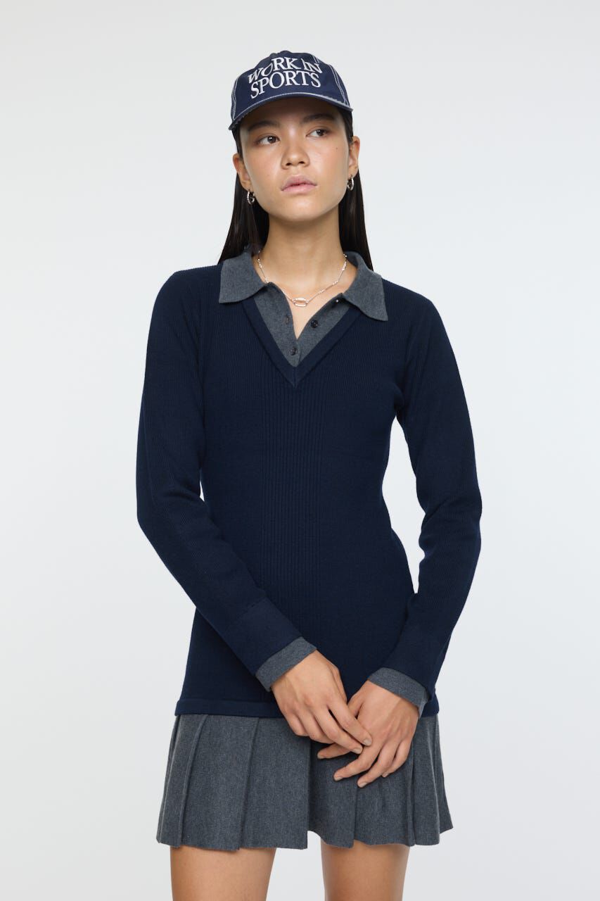 MOUSSY「LAYERED KNIT ミニドレス」|ワンピース|