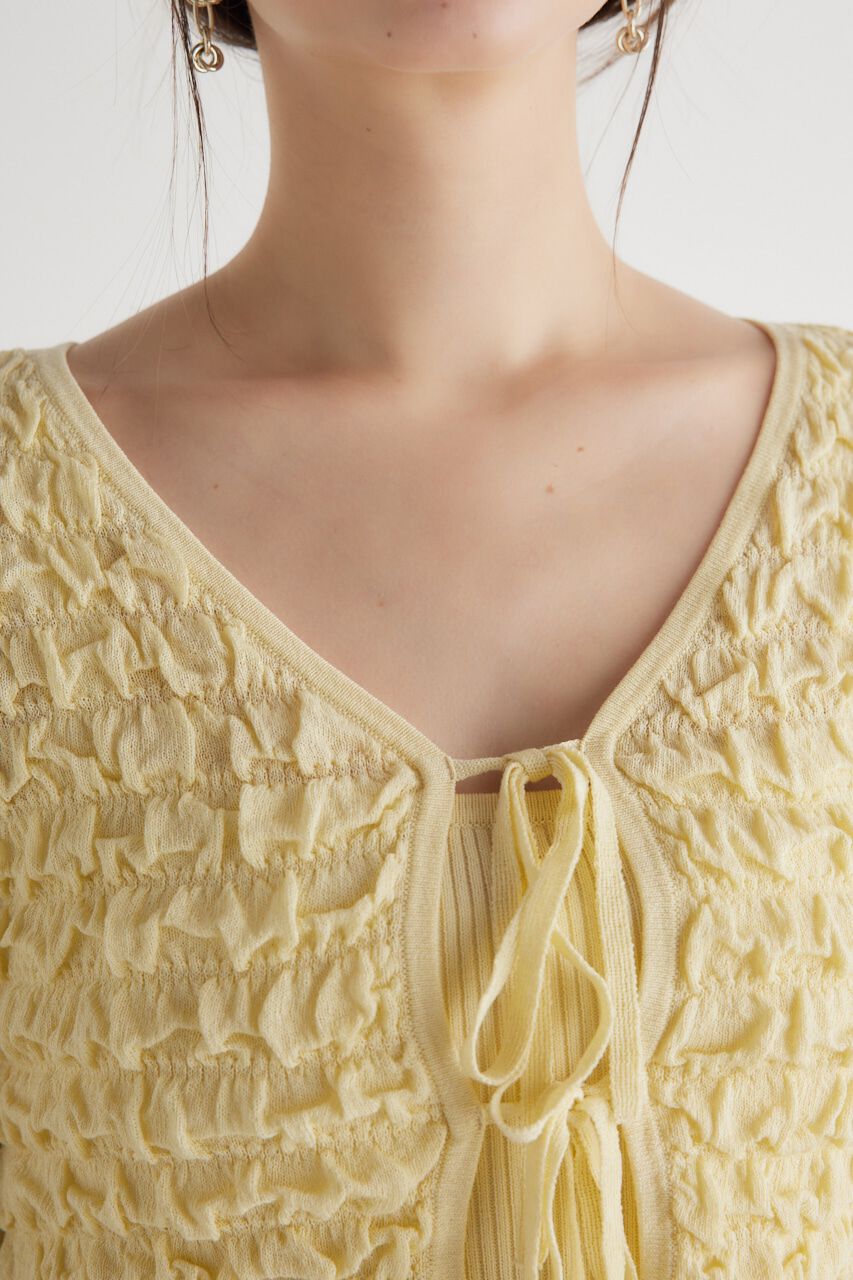 rienda「シャーリングカーデSET Knit TOP」|ニット・セーター|