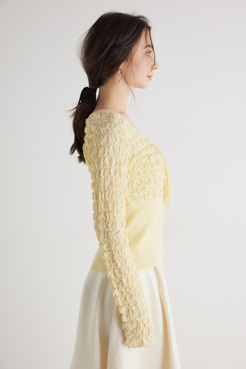 rienda「シャーリングカーデSET Knit TOP」|ニット・セーター|