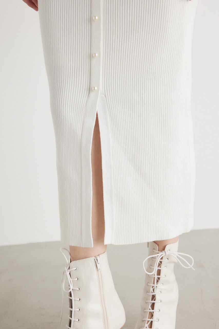 rienda「メニーフェイクパールタイトKnit OP」|ワンピース|