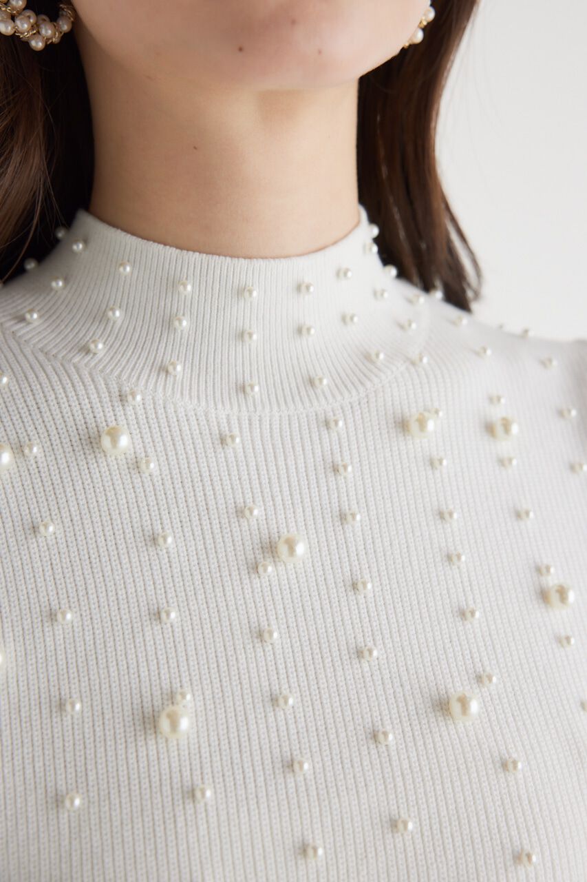 rienda「メニーフェイクパールタイトKnit OP」|ワンピース|