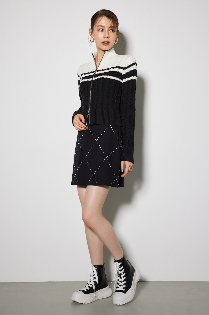 rienda「ラインストーンミニジャストウエストスコショートパンツ」|その他|