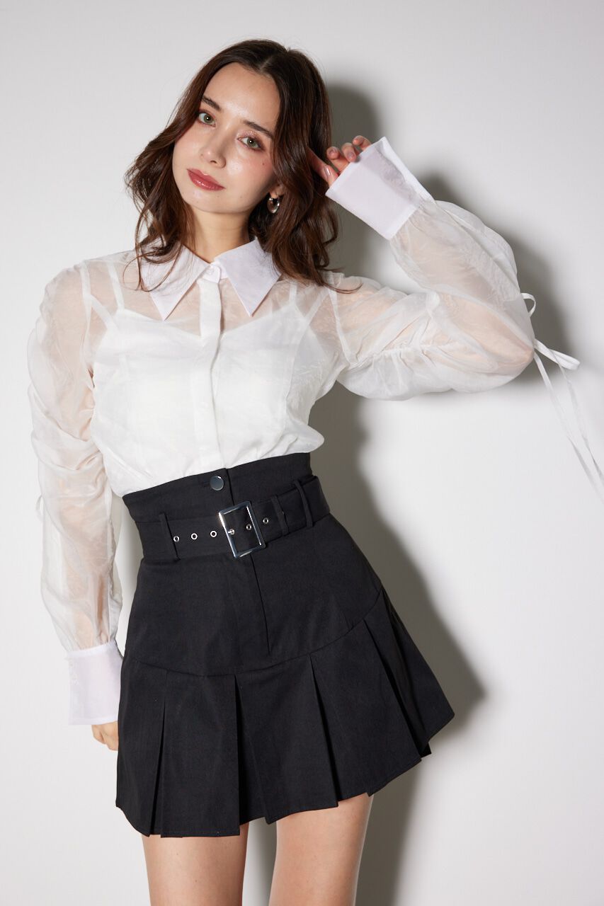 rienda「ショルダードロストリボンブラウス」|シャツ・ブラウス|WHT