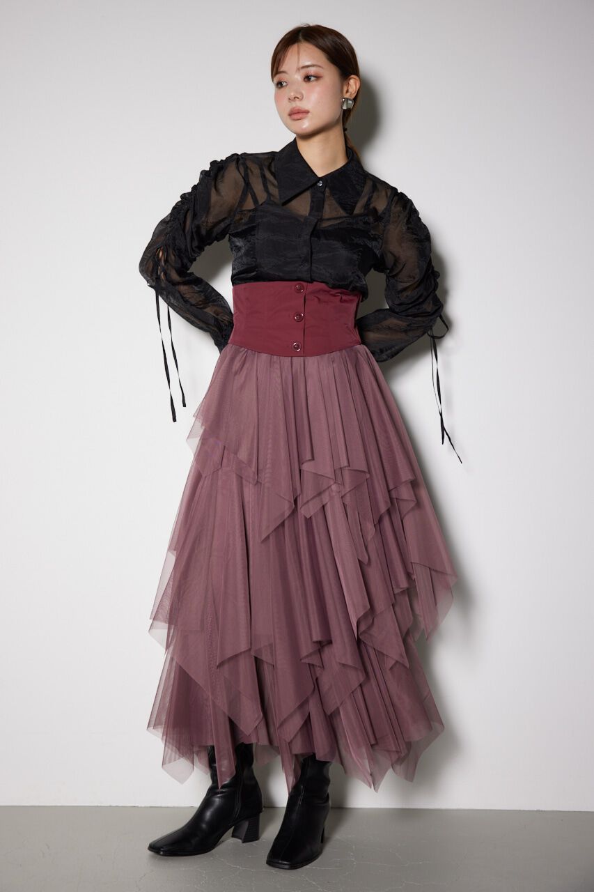 rienda「ショルダードロストリボンブラウス」|シャツ・ブラウス|