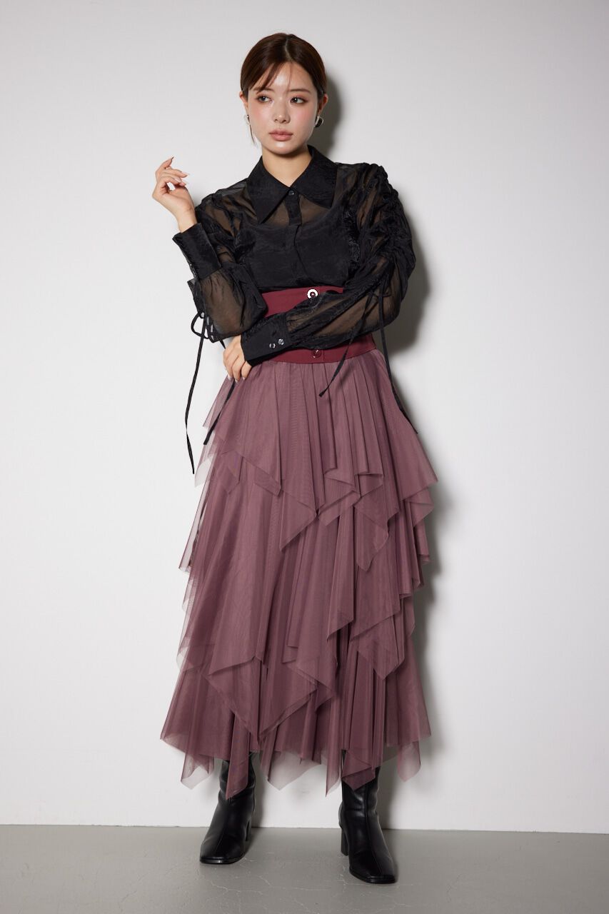 rienda「ショルダードロストリボンブラウス」|シャツ・ブラウス|