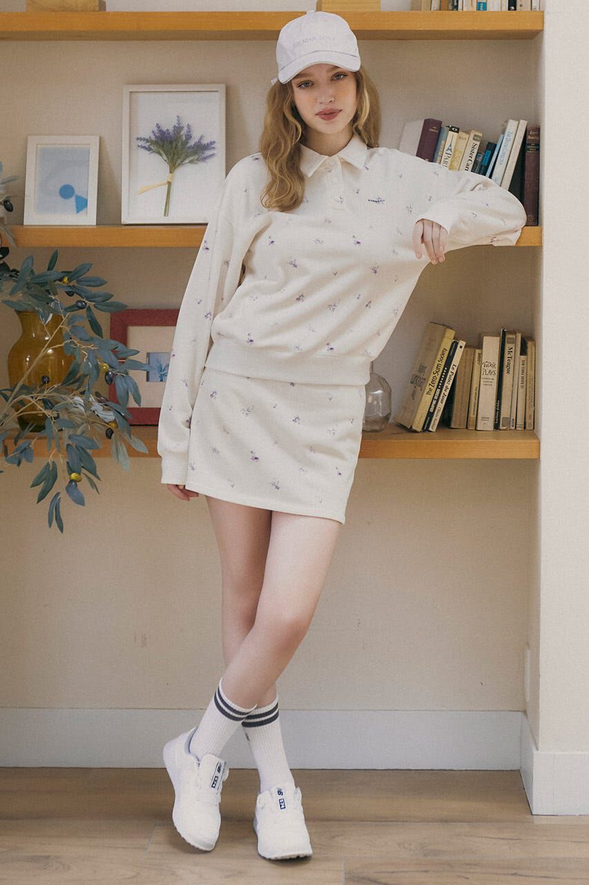 rienda「フラワースウェットタイトスカート」|スカート|WHT