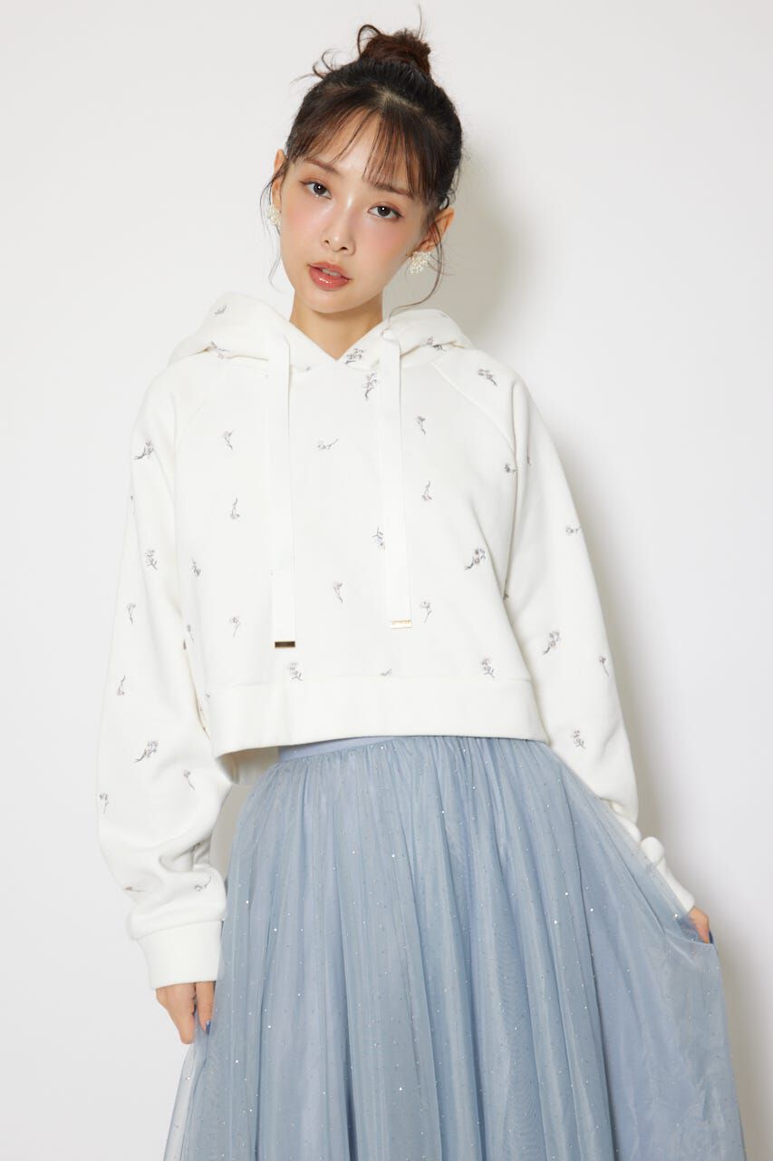 rienda「フラワー刺繍スウェットトップス」|Tシャツ・カットソー|WHT