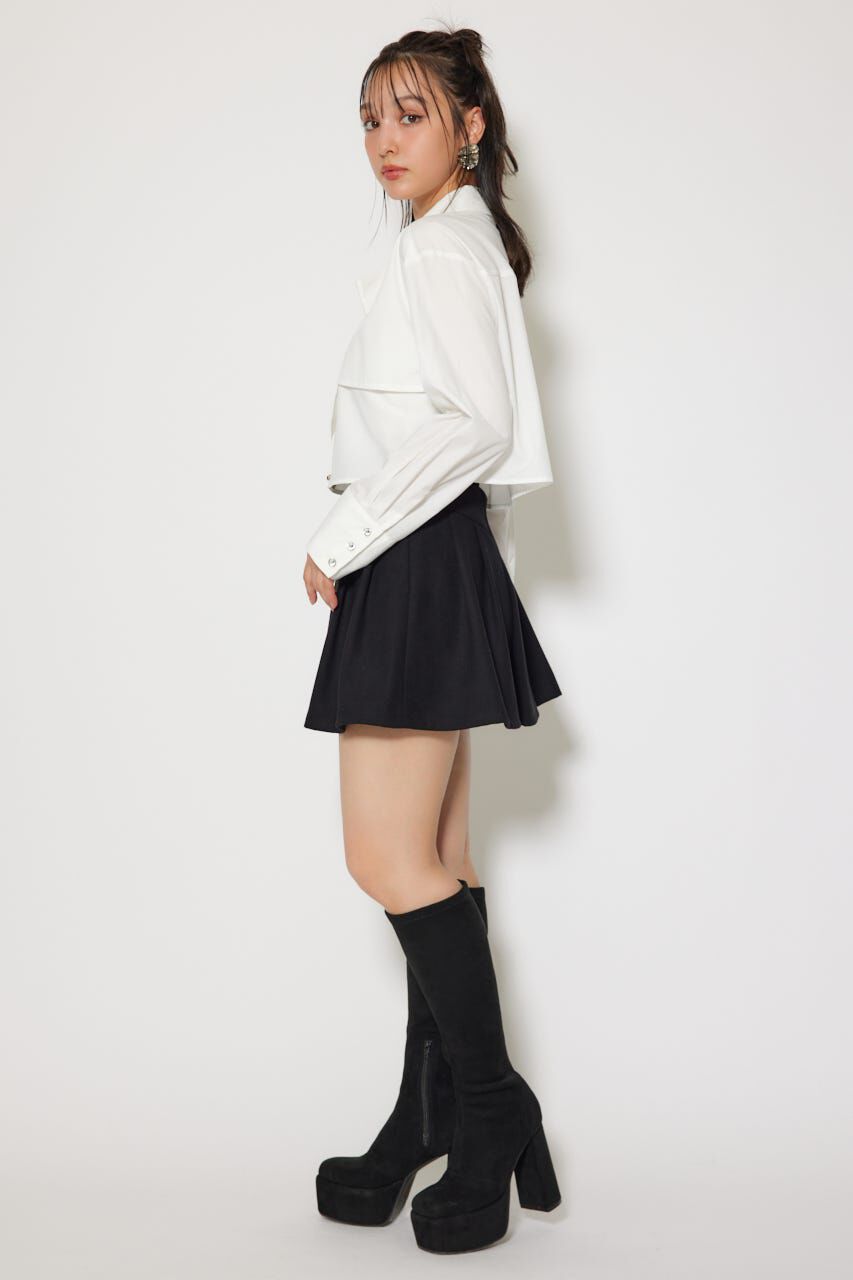 rienda「ビジューボタンボウタイシャツトップス」|シャツ・ブラウス|