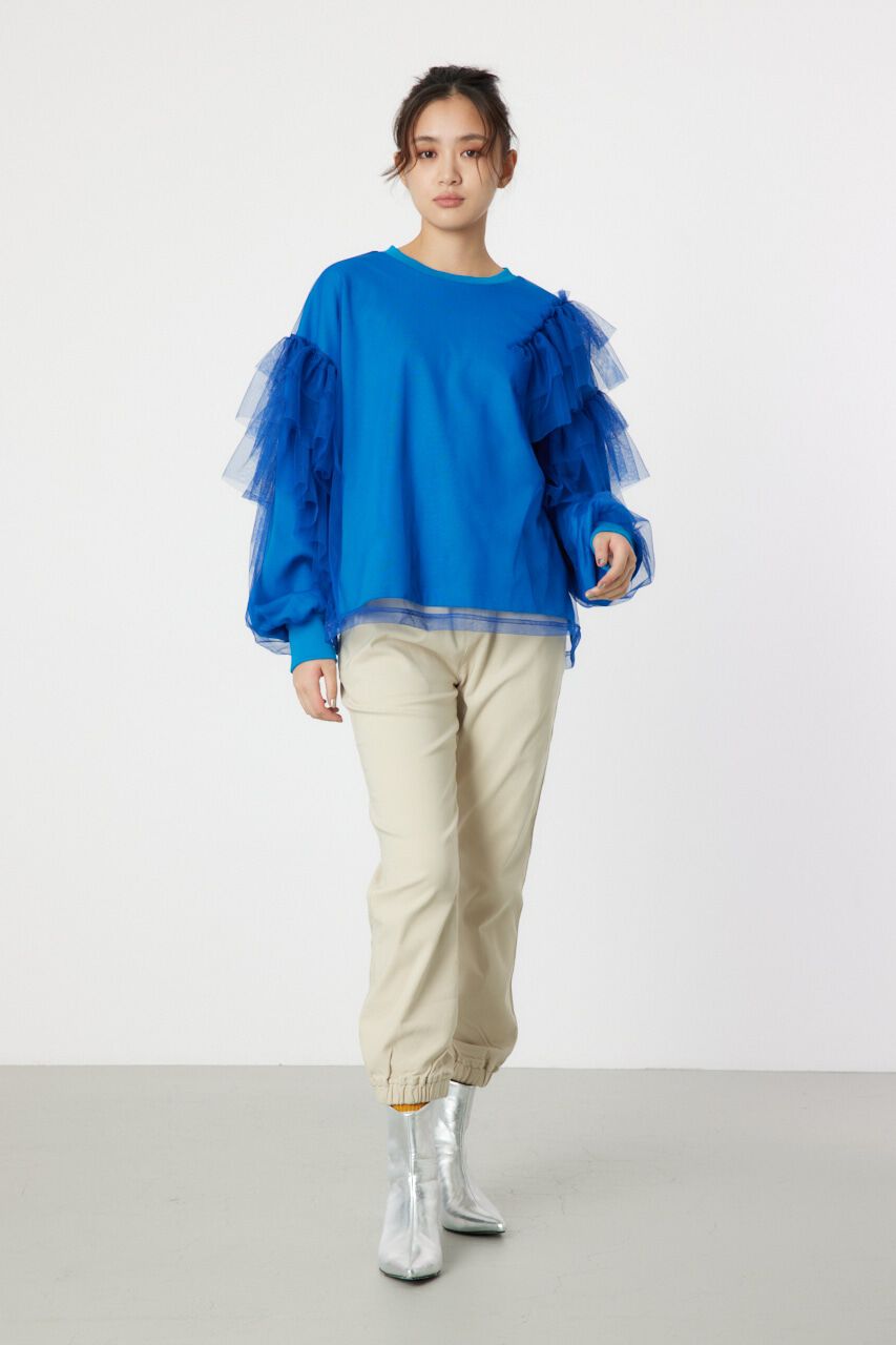RODEO CROWNS「チュールレイヤードフリルスウェット」|パーカー|