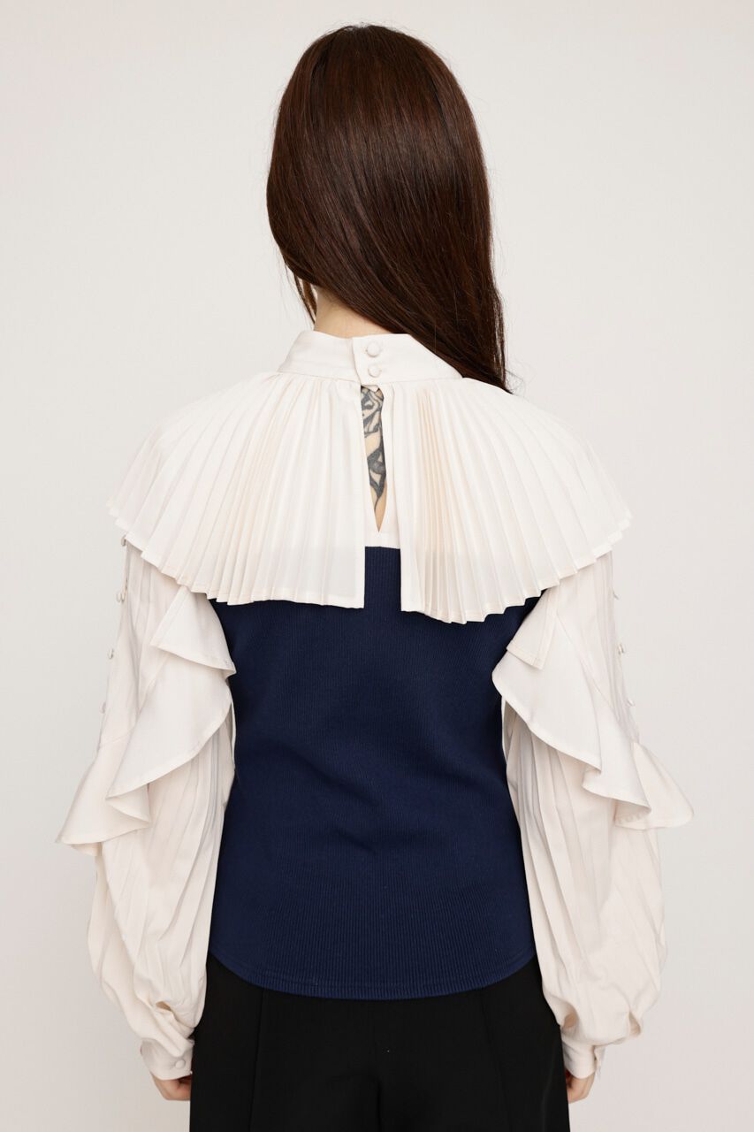 SLY「FRILL SLEEVES DOCKING トップス」|シャツ・ブラウス|