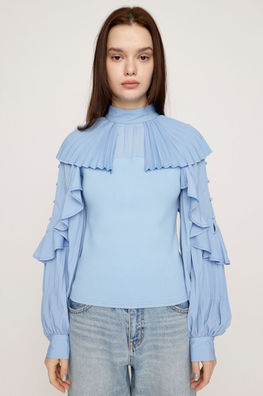SLY「FRILL SLEEVES DOCKING トップス」|シャツ・ブラウス|