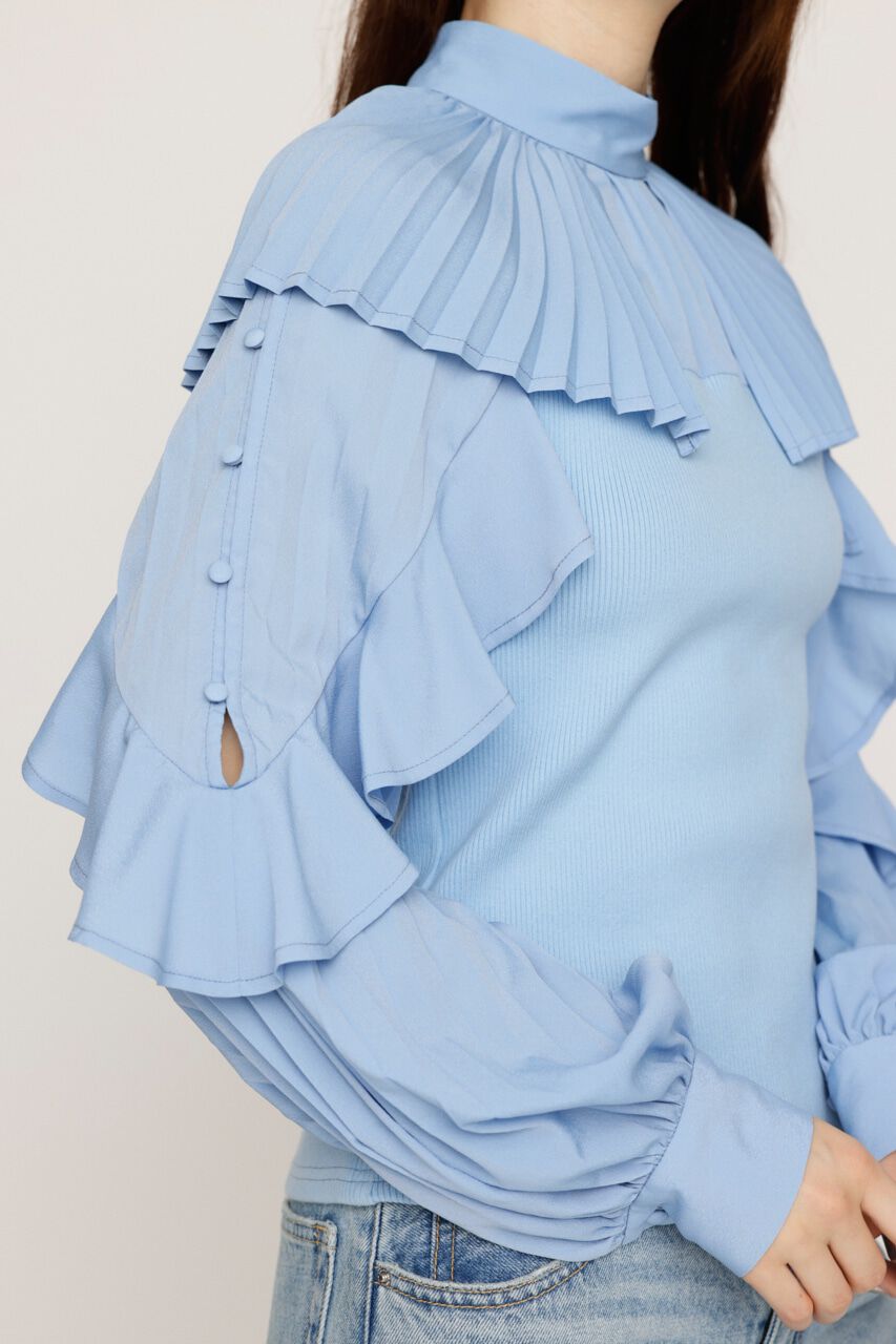 SLY「FRILL SLEEVES DOCKING トップス」|シャツ・ブラウス|