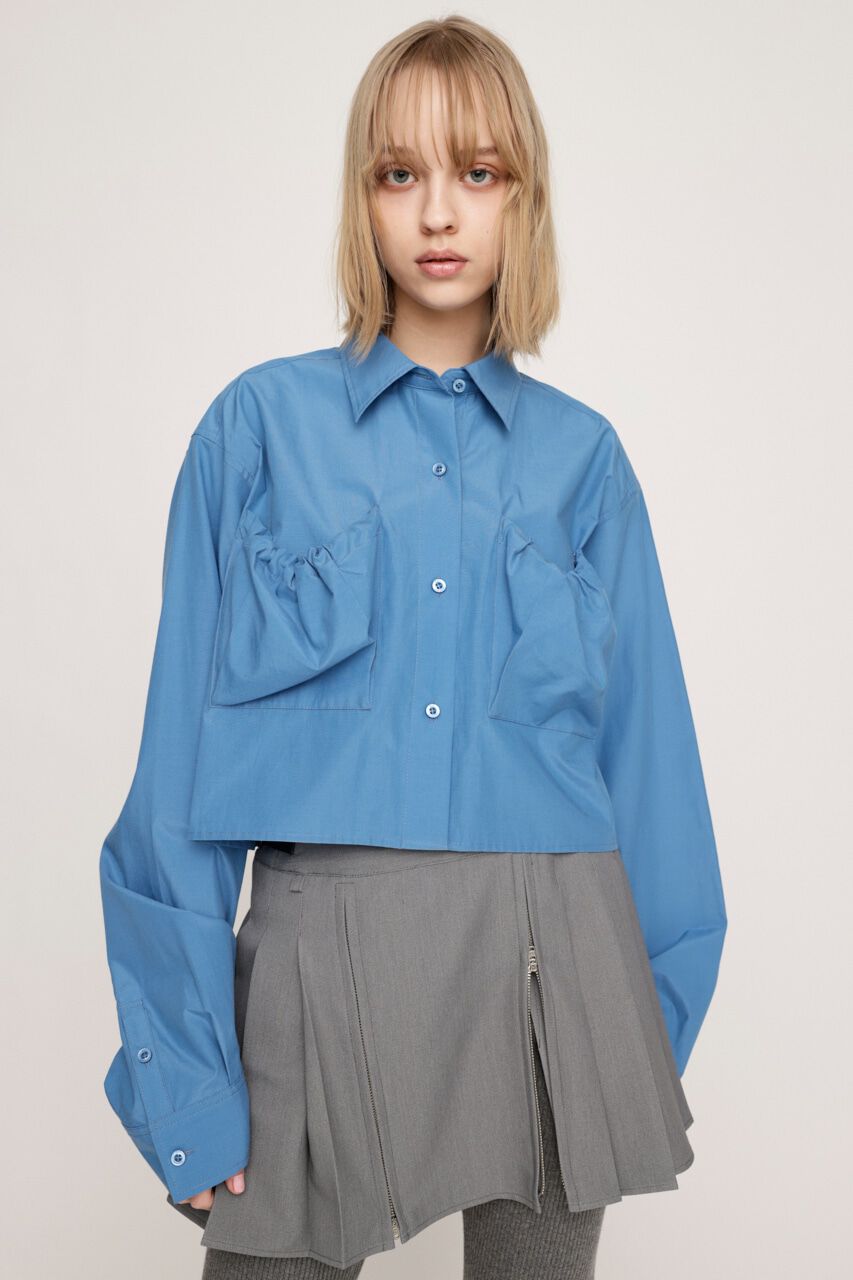 SLY「GATHER POCKET CROPPED シャツ」|シャツ・ブラウス|BLU