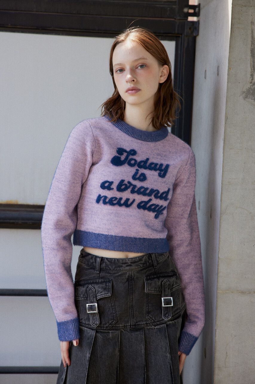 SLY「JQ LOGO MINKY CROP KNIT トップス」|ニット・セーター|