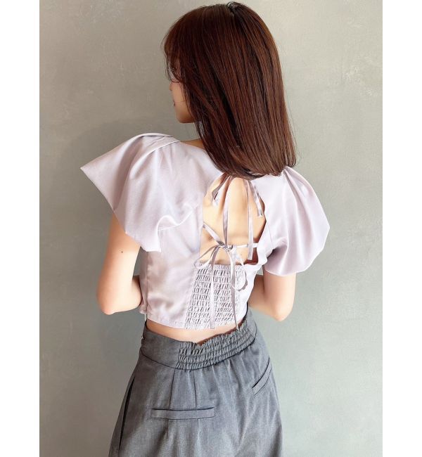 RESEXXY「タックスリーブラッフルブラウス」|シャツ・ブラウス|ピンク